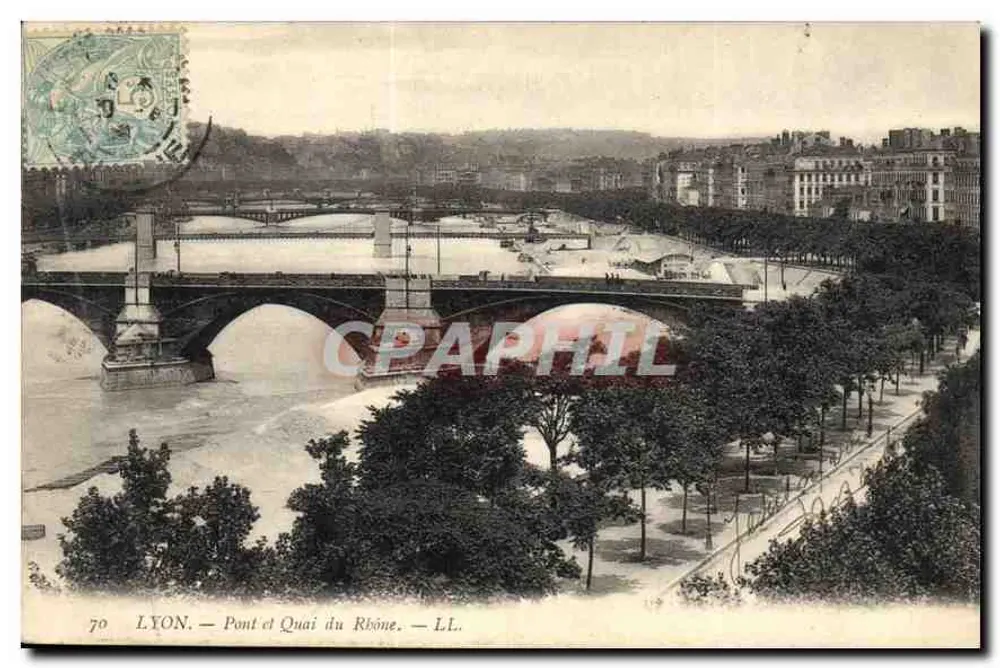 LYON. — Brug en Kade van de Rhône. — LL. — n°70 - Voorkant