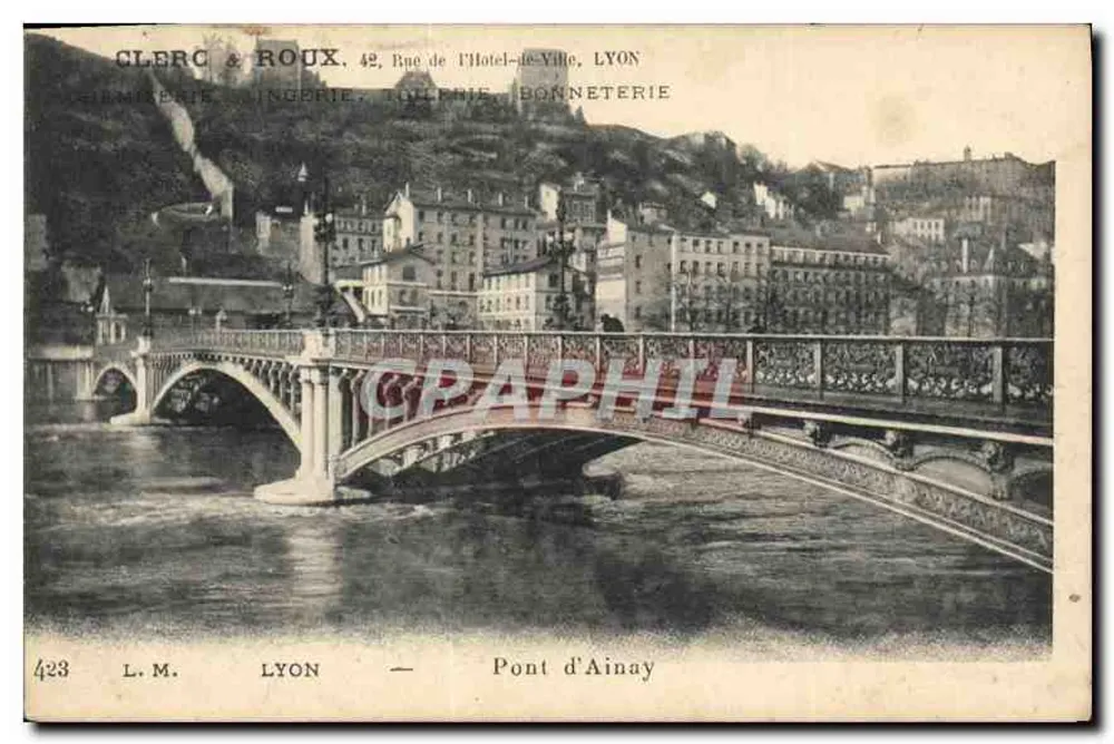 Ponte d'Ainay — Lyon — Clerc & Roux, 42 Rue de l'Hôtel-de-Ville, Lyon - Frente