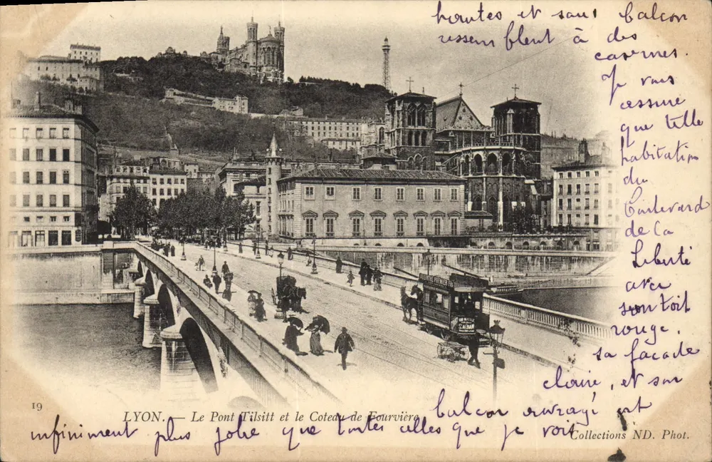 LYON. — Der Tilloy-Brücke und der Fourvière-Hügel - Vorderseite