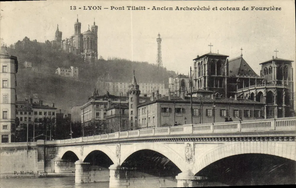 LYON — Pont Tilsitt — Ehemaliges Erzbistum und Fourvière-Hügel - Vorderseite