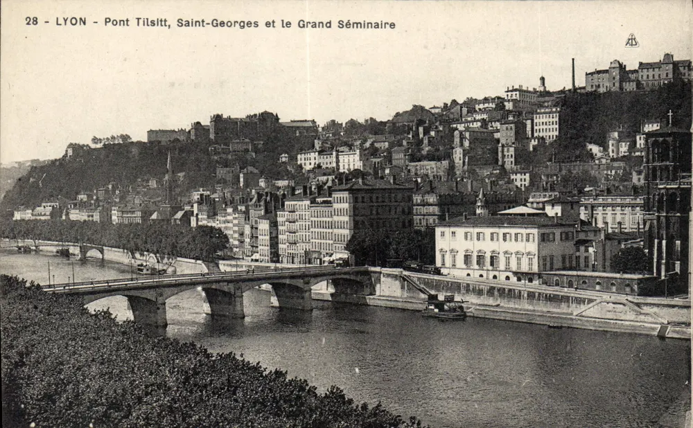 LYON - Brücke Tilsitt, Saint-Georges und das Grand Seminary - Vorderseite