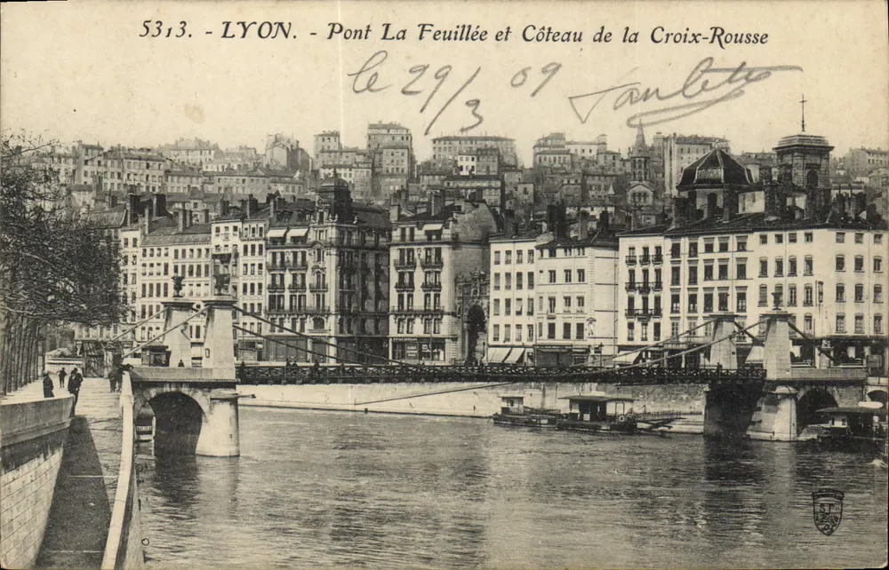 Lyon - Pont La Feuillée und Côteau de la Croix-Rousse — unbekannter Verlag, n° 5313 - Vorderseite
