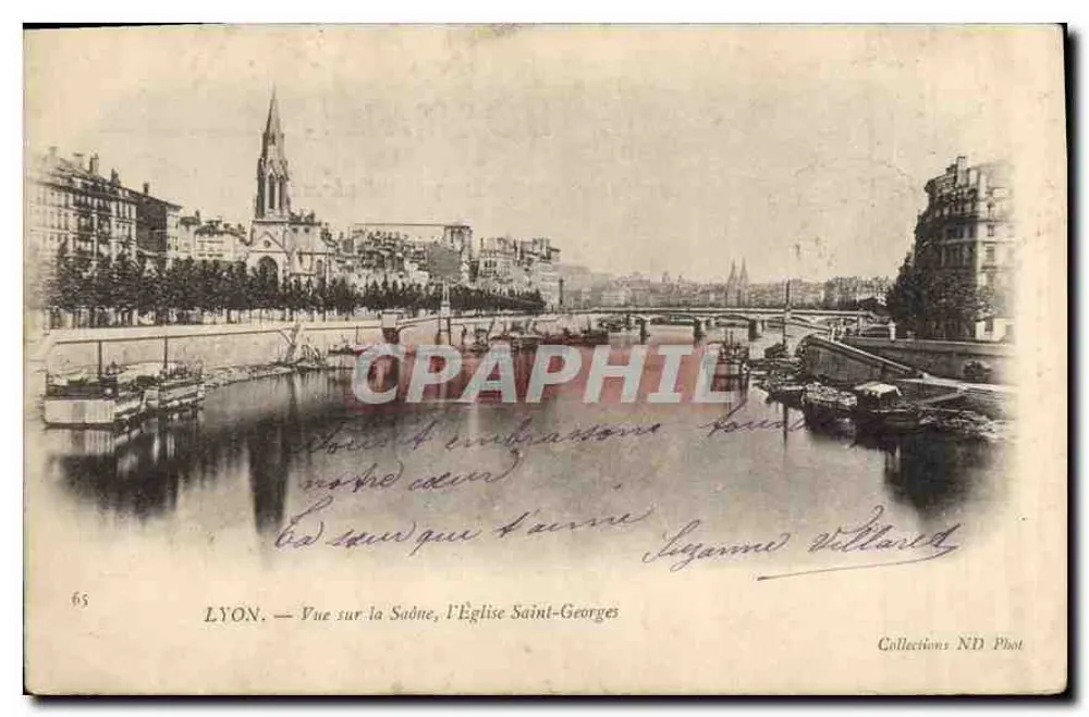 LYON — Ansicht über die Saône, Kirche Saint-Georges — Collections ND Phot, n°65 - Vorderseite