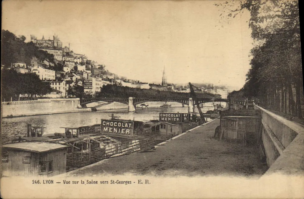 LYON — Blick auf die Saône in Richtung St-Georges — E. R. n°246 - Vorderseite
