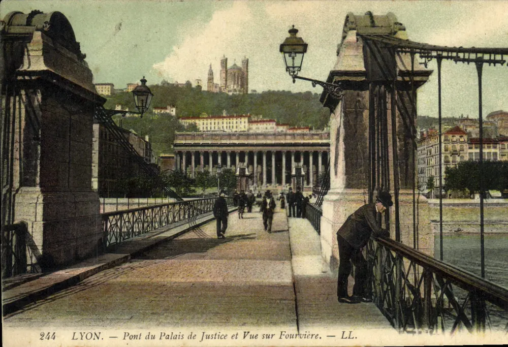 LYON — Pont du Palais de Justice und Ansicht von Fourvière — LL. n° 244 - Vorderseite