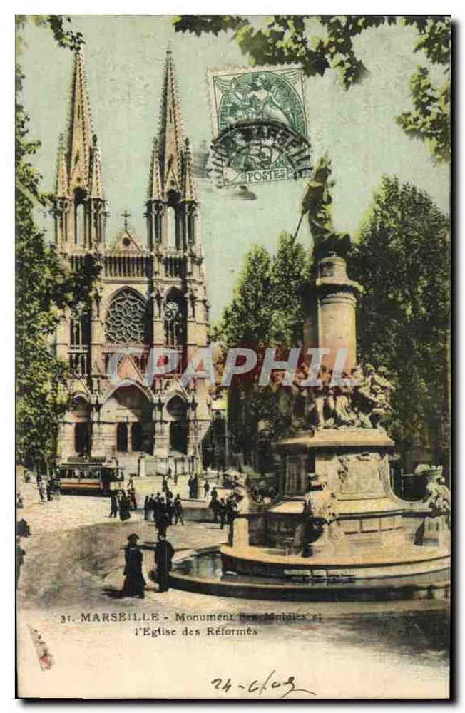 Marsiglia - Monumento ai Mutilati e la Chiesa dei Riformati - Recto