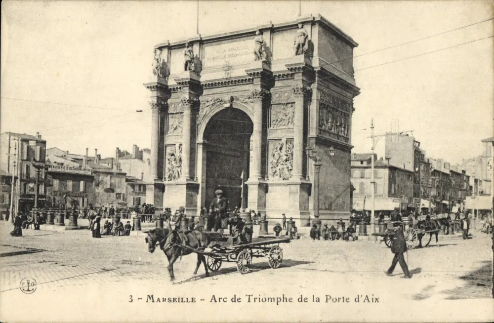 Marseille — Triomfboog van de Poort van Aix — uitgever F.8a - Voorkant