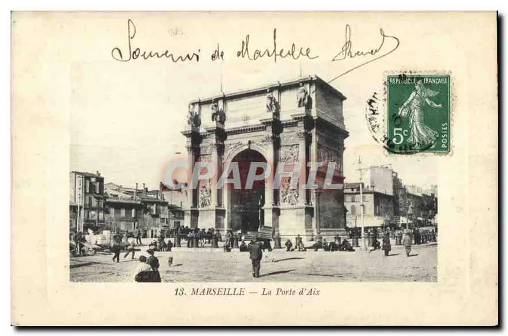 Marselha — A Porta de Aix — editor desconhecido, n° 13 - Frente