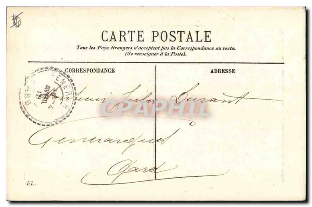 Marselha — A Porta de Aix — editor desconhecido, n° 13 - Verso
