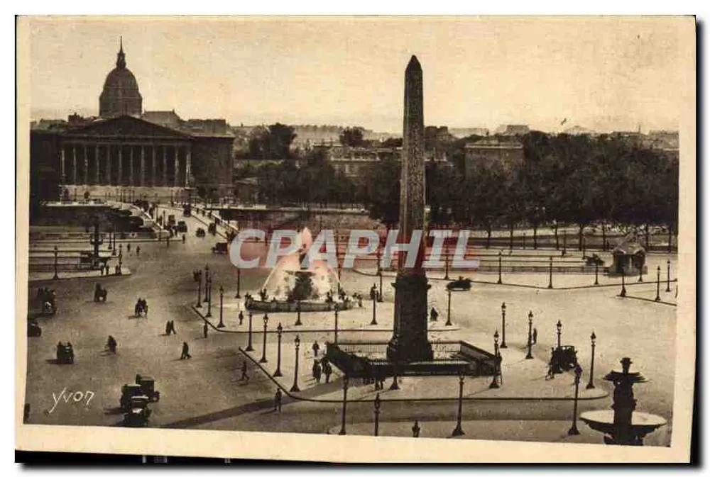 Place de la Concorde — Obélisque e o Palácio Bourbon — Éditions d'Art Yvon - Frente