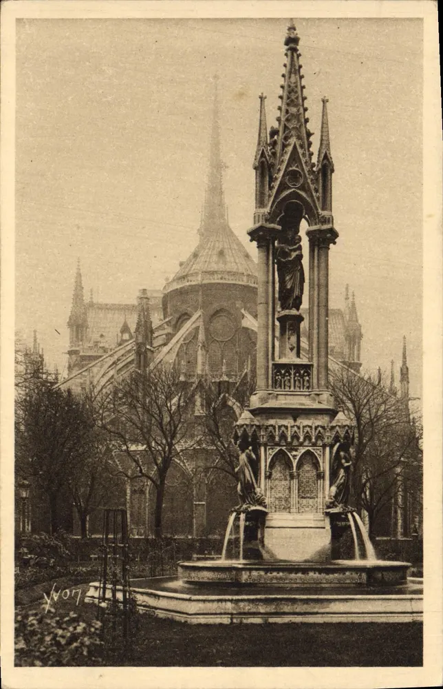 O Abismo de Notre-Dame — Vista do abismo e da catedral — Édition d'Art YVON, Paris - Frente