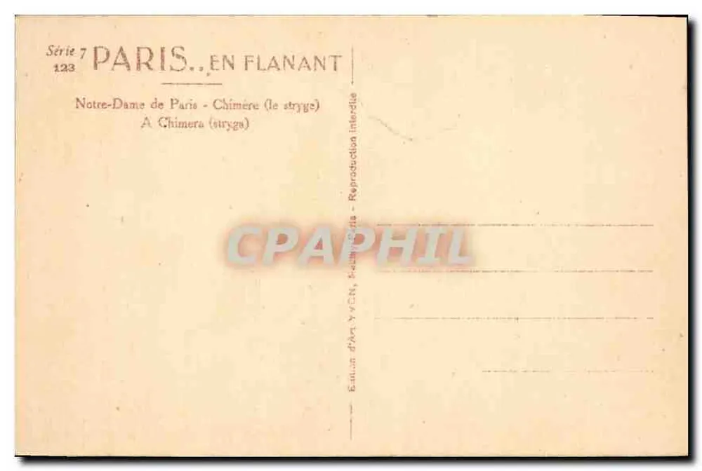 Notre-Dame de Paris — Chimäre (die Stryga) — Kunstausgabe YVO17 - Rückseite