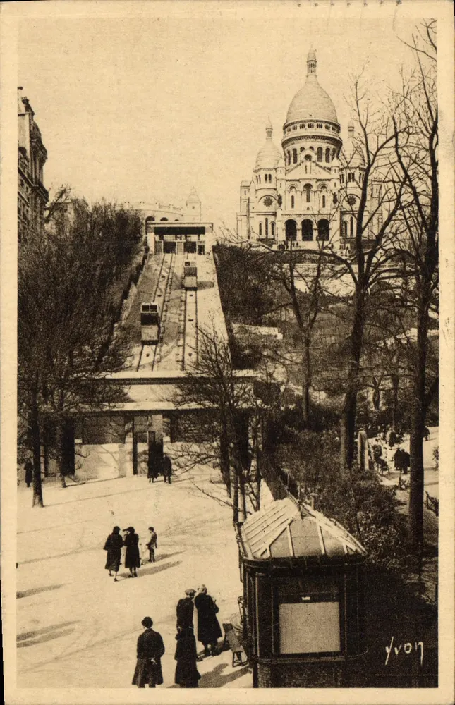 Paris — Der Funicular und die Basilika des Heiligen Herzens — Éditions d'Art Yvon, n°290 - Vorderseite