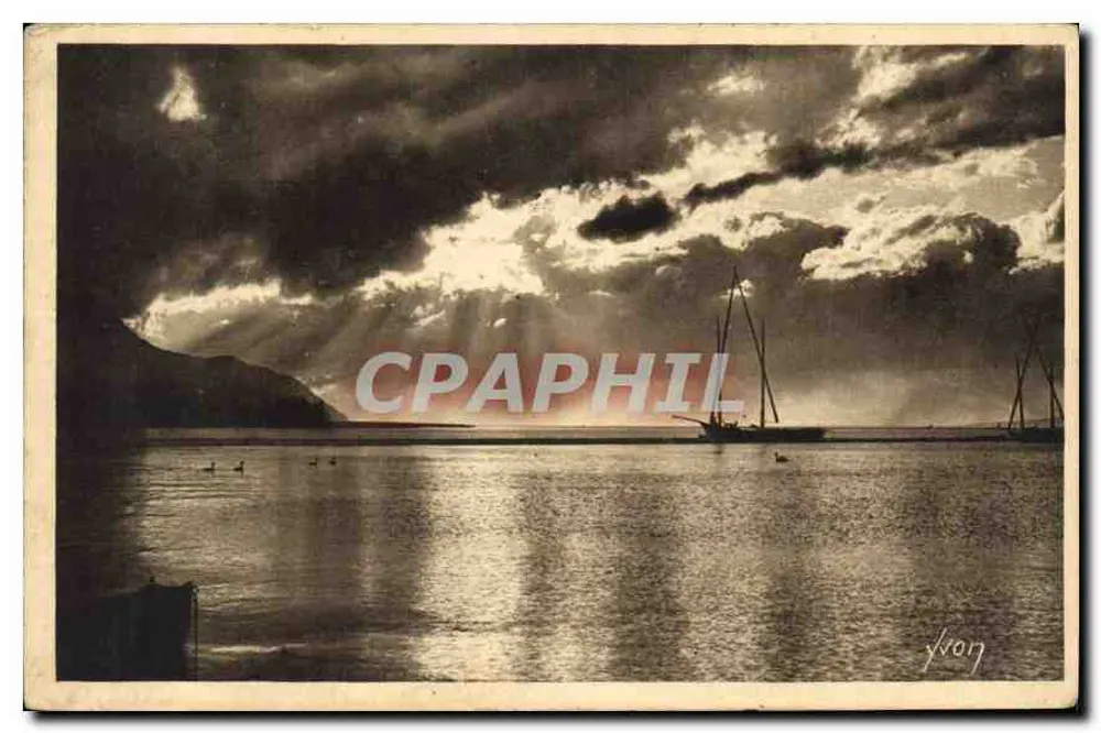 Sonnenuntergang über den See Léman — Évian-les-Bains (Haute-Savoie) — Les Éditions d'Art - Vorderseite