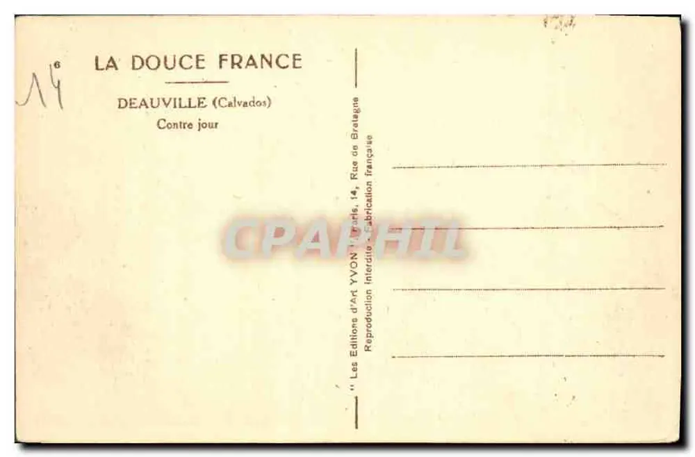Badende am Meer — Deauville (Calvados) — Éditions d'Art YVON, Paris - Rückseite