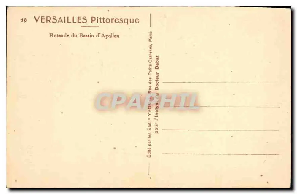 Versailles — Rotonde du Bassin d'Apollon — Verleger YVO17 - Rückseite