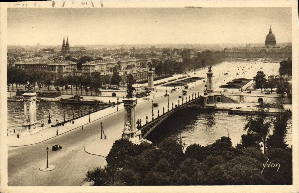 Paris — Der Pont Alexandre-III und die Esplanade des Invalides — Éditions d'Art Yvon - Vorderseite