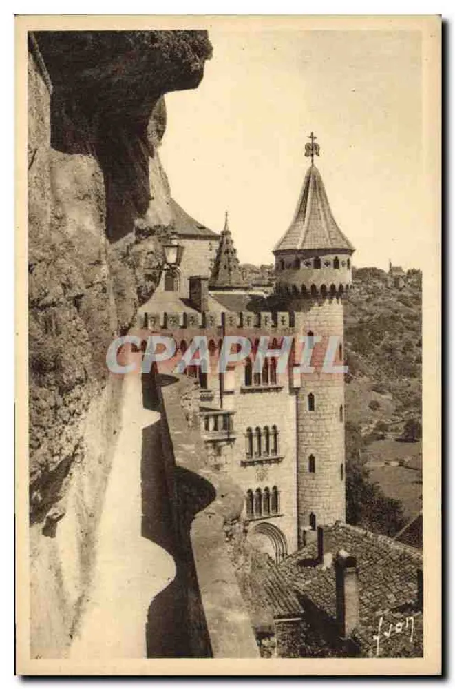 Rocamadour — Ansicht einer mittelalterlichen Kirche, die auf einem Felsen thront — Éditions d'Art Yvonne, Paris - Vorderseite