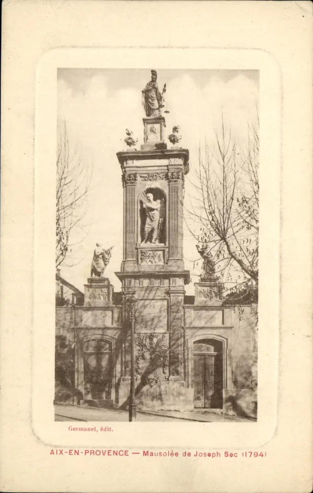 Aix-en-Provence — Mausoléu de Joseph Sec (1794) — Germanet, editor - Frente