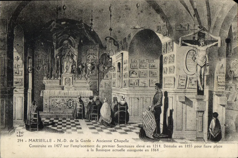 Marseille - N.-D. de la Garde - Antiga Capela — editor F. Ro, n° 294 - Frente