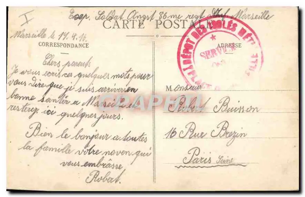 Marseille — Nossa Senhora da Guarda — Editor EL, n° 31 - Verso