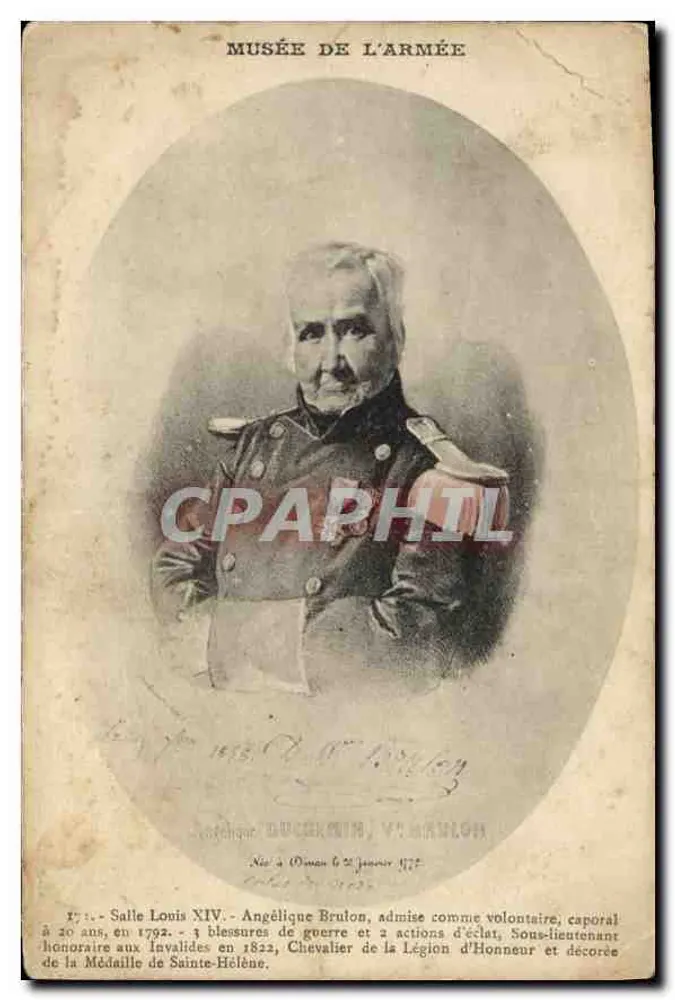 Angélique Brulon — französische Soldatin — Musée de l'Armée - Vorderseite