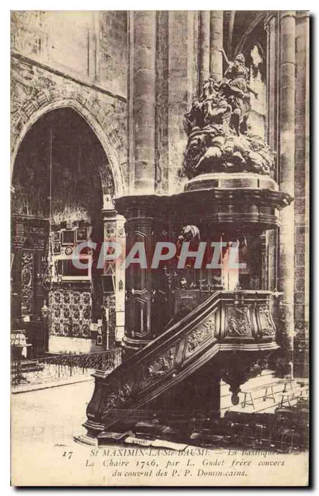 St Maximin-la-Ste-Baume — A Cátedra 1750, por L. Gudet, frade converso do convento dos P. P. Dominicanos - Frente