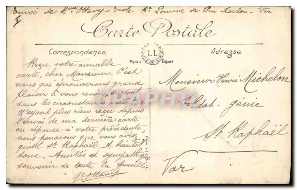 Cap Brun — Rocher de Sainte-Marguerite — LL - Verso