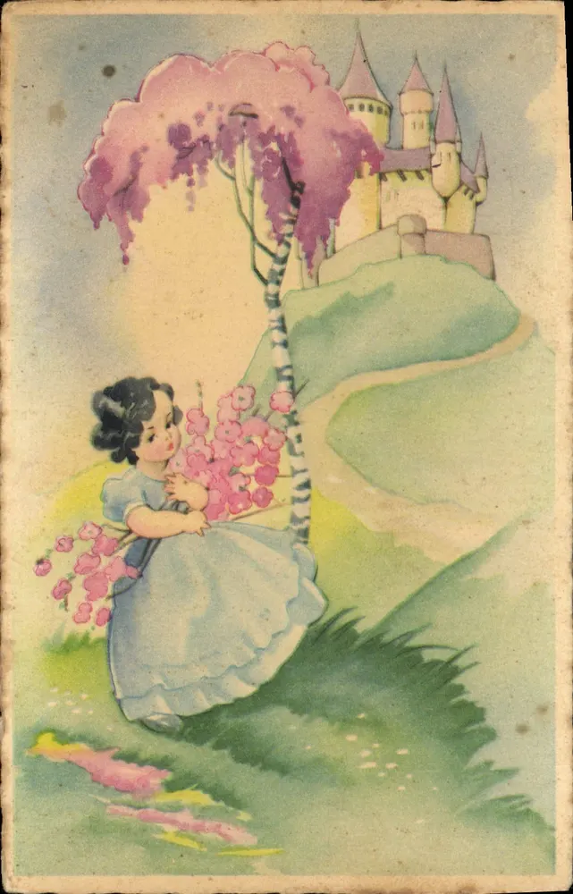 Menina com buquê de flores — castelo no fundo — editor especial, n° 179 - Frente