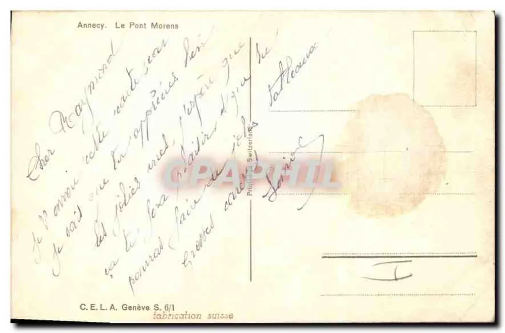 Annecey — De Brug Morens — C.E.L.A. Genève S.6/1 - Achterkant