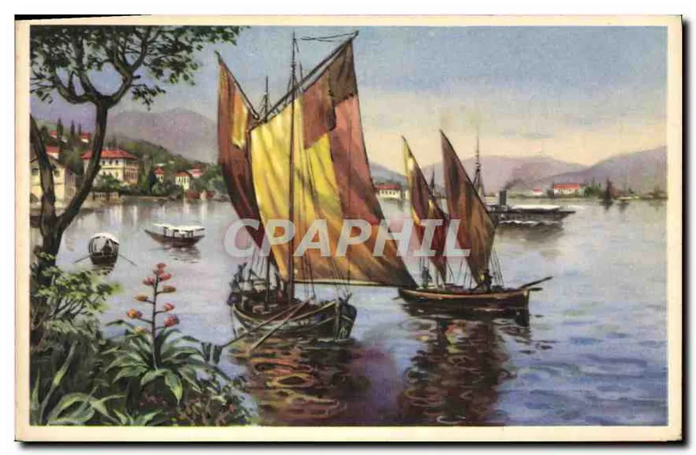 Cena lacustre com barcos a vela — editor ASOJA SPECIAL, n° 886 - Frente