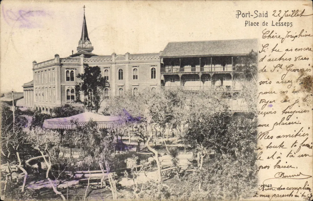Port-Said — Praça de Lesseps — Union Postale Universelle Égypte - Frente