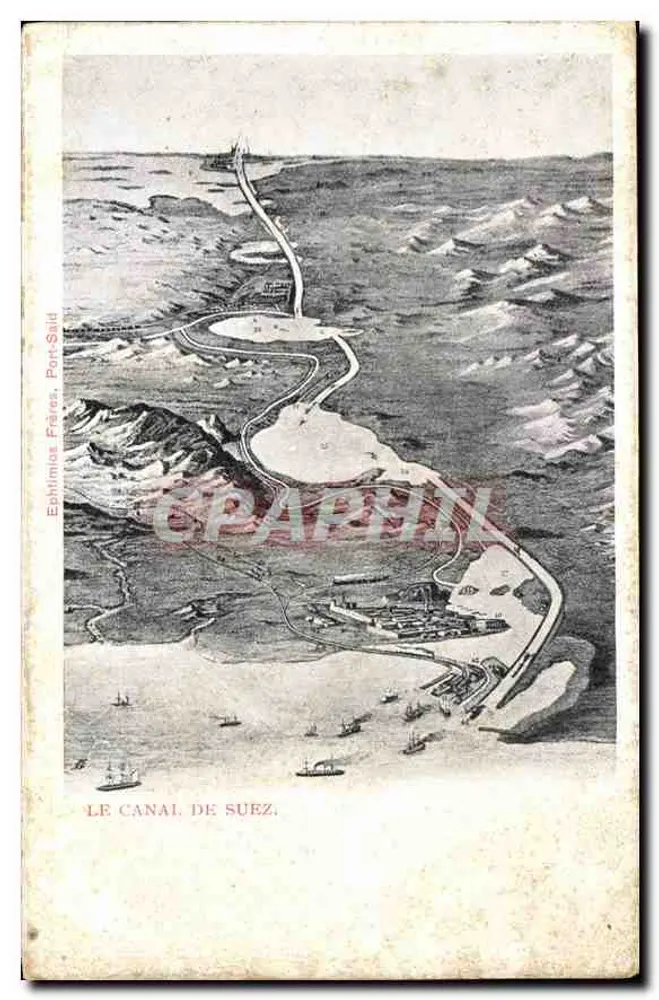 Canal de Suez — vista aérea — Epthimios Frères, Port-Saïd - Frente
