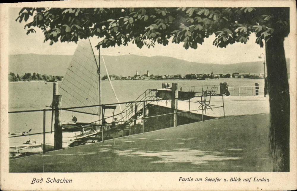 Bad Schachen — Partie am Seeufer u. Blick auf Lindau — Tecco - Vorderseite
