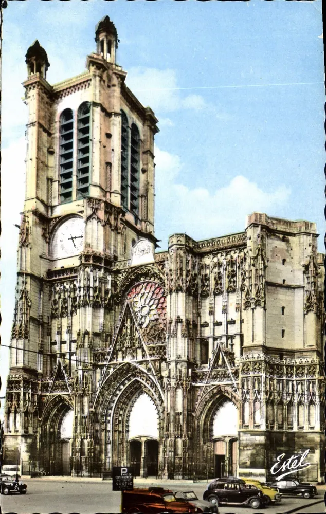 Troyes — A Catedral, O Grande Portal (século XVI) e a Torre São Pedro — Éditions Estél - Frente