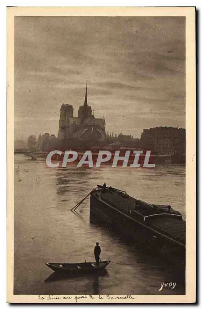 Die Seine am Quai de la Tournelle — Ansicht der Notre-Dame — Verlag Yvon, Serie 2, n°40 - Vorderseite