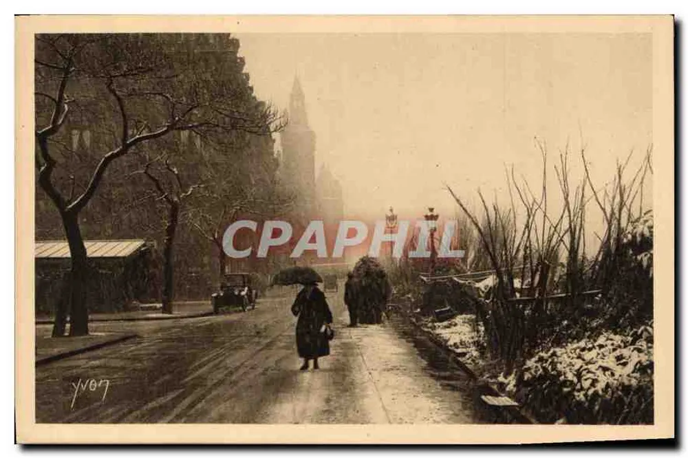 Paris — Le Quai aux Fleurs unter Schnee — Édition d'Art YVON, n°35 - Vorderseite