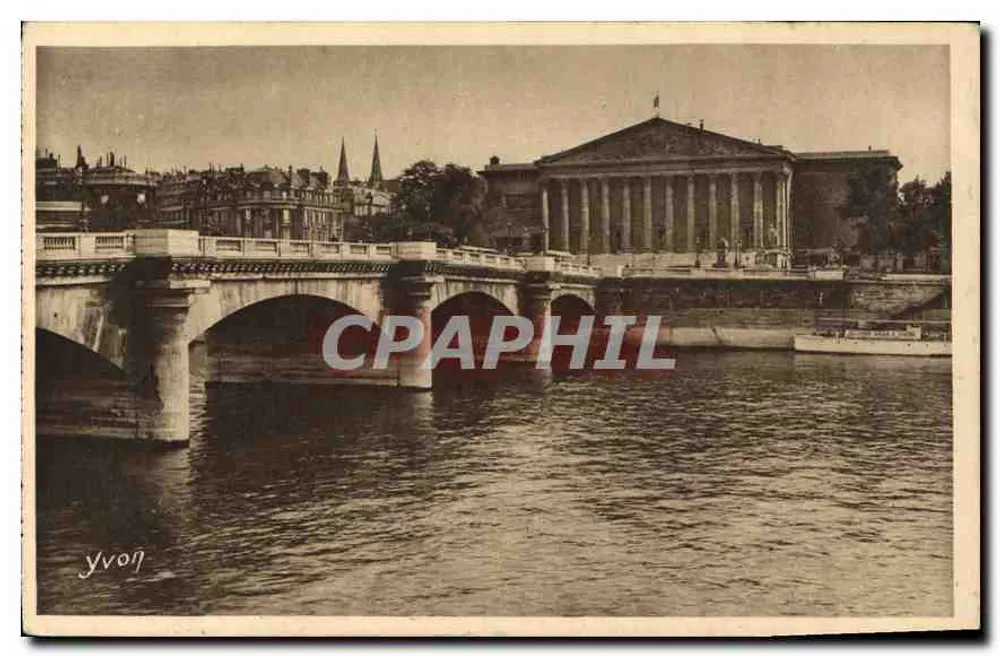 Paris — Das Chamber der Abgeordneten und der Pont de la Concorde — Yvon - Vorderseite