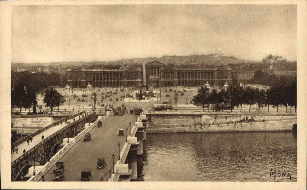 Paris - A Place de la Concorde — vista tirada da Câmara dos Deputados — editor MONA, n° 17/37 - Frente