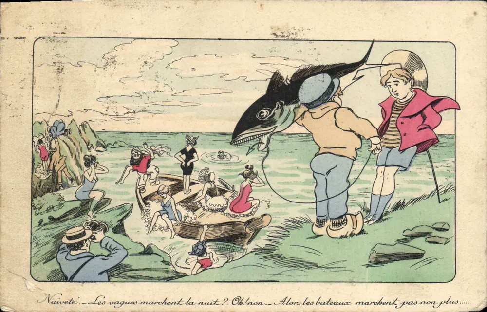 Naividade — As ondas andam à noite? — Então os barcos também não marobam... — B.G. Paris 560 - Frente