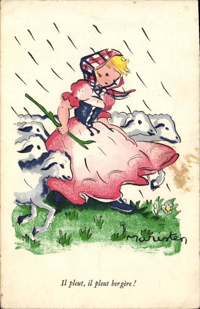 Pastora sob a chuva — ilustração de Maristén — editor Maristén - Frente