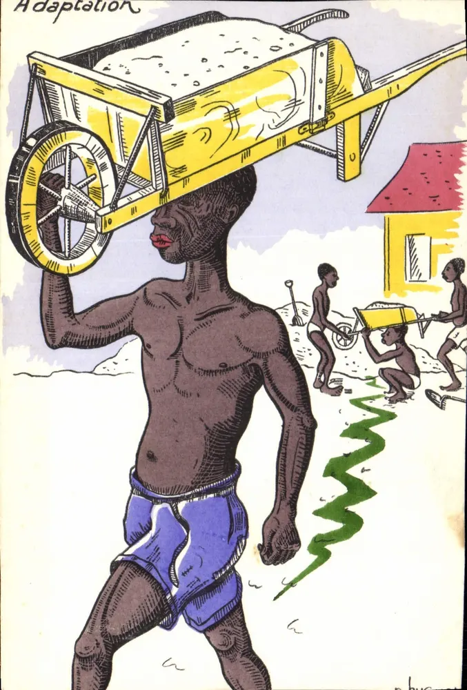 Trabalhadores africanos — Adaptação — de acordo com D. Bucquet - Frente