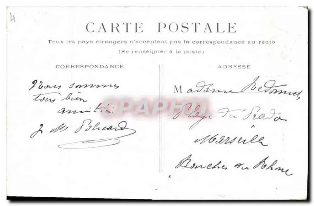 Paris - A Estação de Lyon — vista da torre relógio — editor desconhecido - Verso