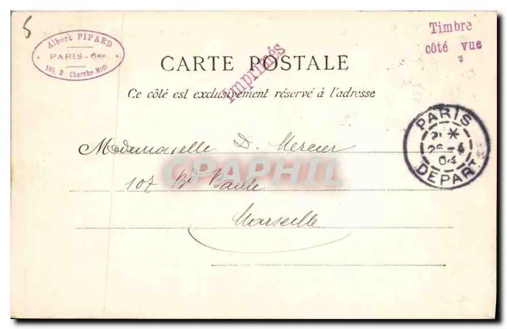 Paris — Museu Carnavalet — E. L. D. Paris, n°197 - Verso