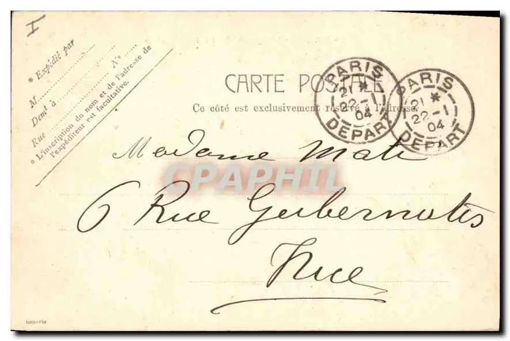 Paris - A Igreja da Madeleine — editor desconhecido, n° 5004 - Verso