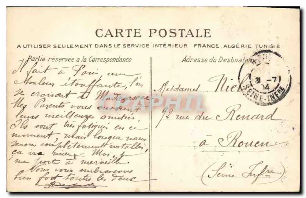 Les Invalides — Paris — C.L.C. n°32 - Verso