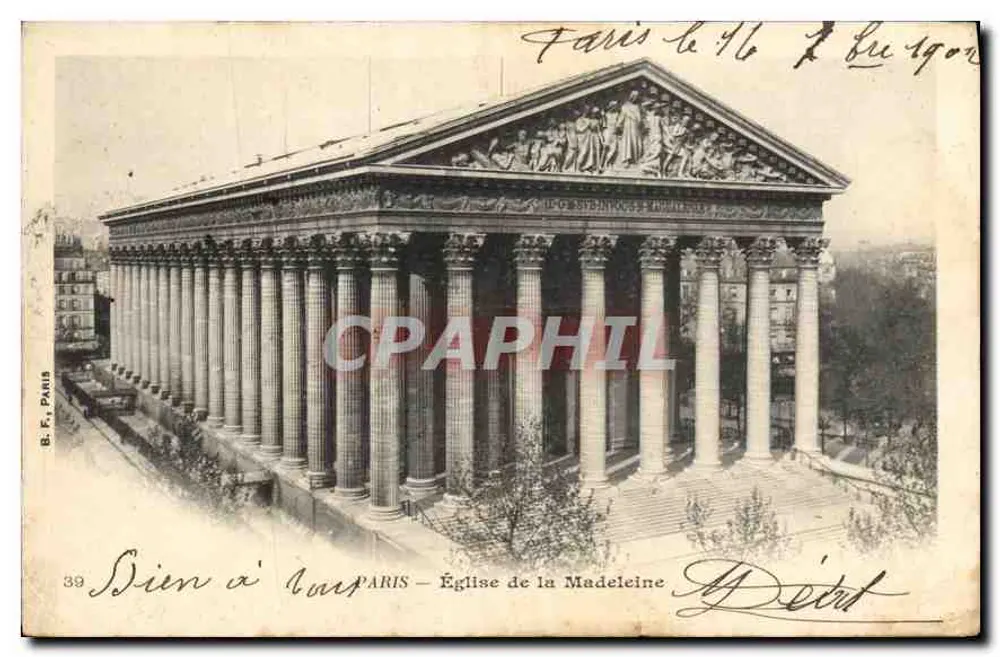 Igreja da Madeleine — Paris — B.F., Paris, n°39 - Frente
