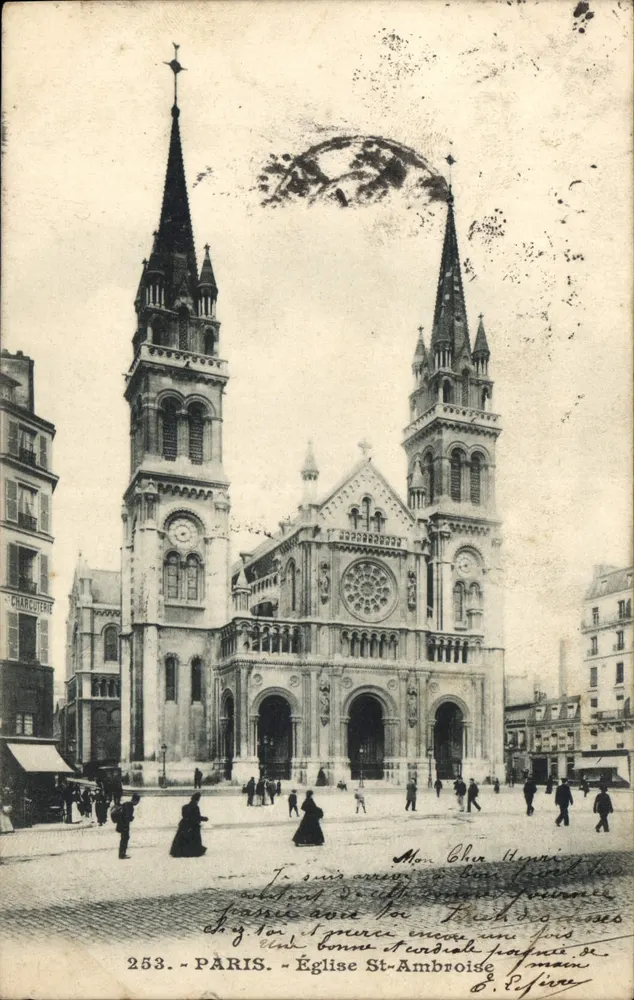 Paris — Igreja Santa Ana — Igreja Santo Ambrósio — Editor Charcier, n° 253 - Frente