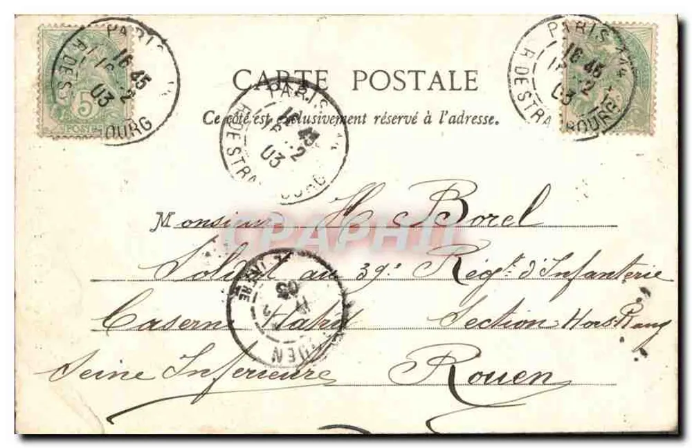 Paris — Igreja Santa Ana — Igreja Santo Ambrósio — Editor Charcier, n° 253 - Verso