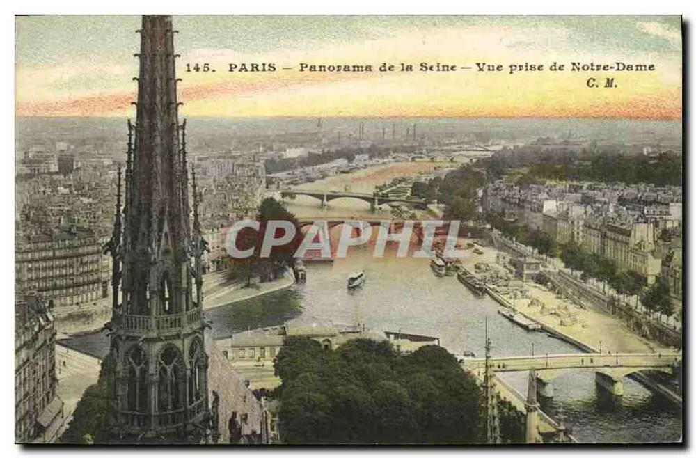 PARIS – Panorama der Seine – Ansicht vom Notre-Dame – C.M. n°145 - Vorderseite